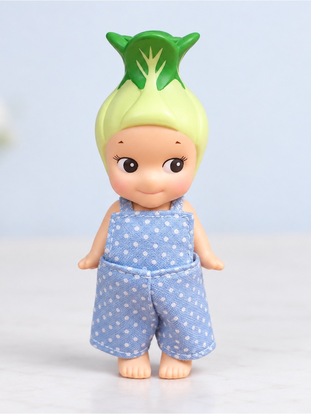 Bok Choy from the Sonny Angel Vegetable series in a stylish polka dot overalls!